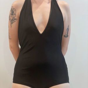 American Apparel Medium Deep V One-Piece Suit